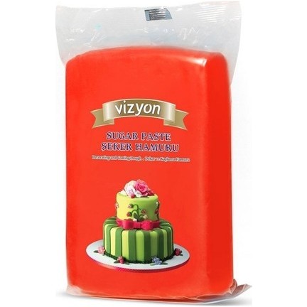 VİZYON ŞEKER HAMURU KIRMIZI 1kg*16ad