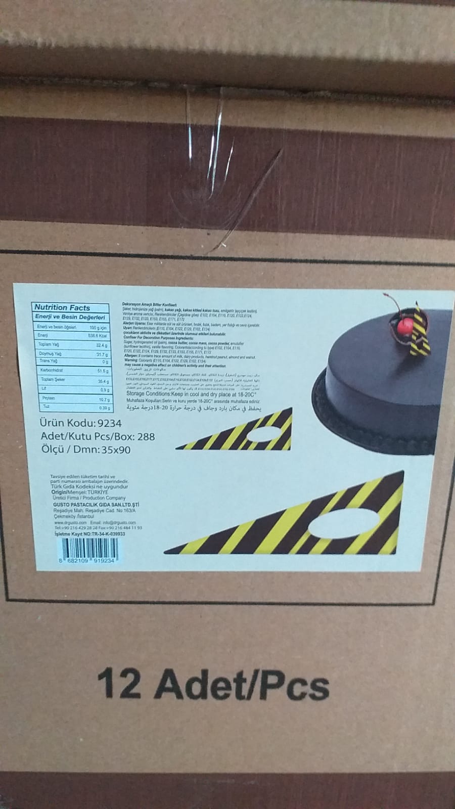 DEKOR ÇİKOLATA DELİKLİ ÜÇGEN 9234